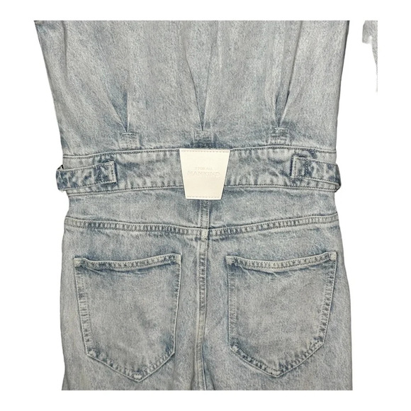 7 FOR ALL MANKIND DENIM LUSTRE BALLOON SLEEVE JUMPSUIT IN ISADORA. SZ: XS - Picture 8 of 15